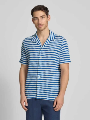 Koszulka polo o kroju relaxed fit z mieszanki bawełny model 'DYLAN' Selected Królewski niebieski