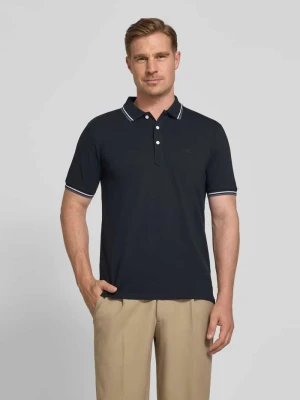 Zdjęcie produktu koszulka polo o kroju relaxed fit z paskami w kontrastowym kolorze lindbergh