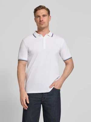 koszulka polo o kroju relaxed fit z paskami w kontrastowym kolorze lindbergh