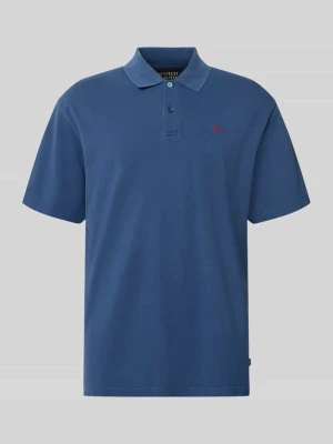 Koszulka polo o kroju relaxed fit z wyhaftowanym logo Scotch & Soda Granatowy