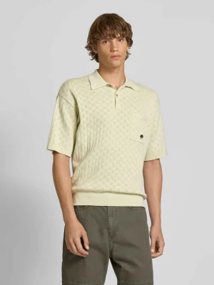 Koszulka polo o kroju relaxed fit ze wzorem pointelle BLKVIS