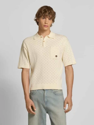 Koszulka polo o kroju relaxed fit ze wzorem pointelle BLKVIS