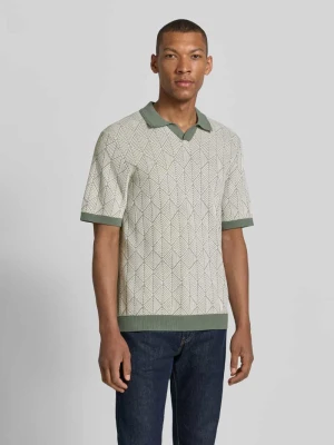 Koszulka polo o kroju slim fit w imitacji dzianiny model 'Blake' Jack&Jones Limonkowy