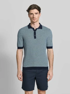 Koszulka polo o kroju slim fit w imitacji dzianiny z dodatkiem lnu BRAX