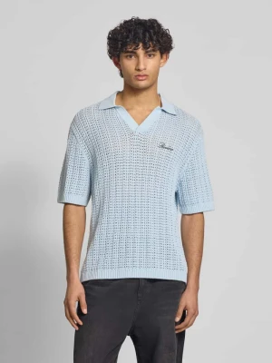 Koszulka polo o kroju slim fit w stylu szydełkowym REVIEW