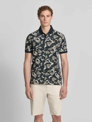 koszulka polo o kroju slim fit we wzorze na całej powierzchni PME Legend Granatowy