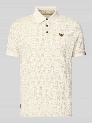 koszulka polo o kroju slim fit we wzorze na całej powierzchni PME Legend Złamany biały