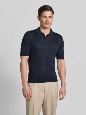 Koszulka polo o kroju slim fit z czystego jedwabiu GRAN SASSO