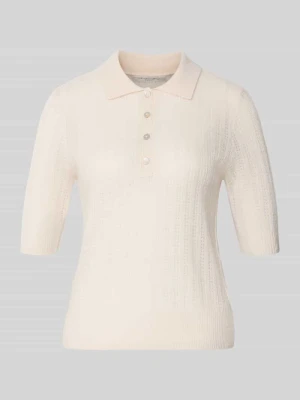 koszulka polo o kroju slim fit z czystego kaszmiru Christian Berg Złamany biały