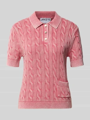 Koszulka polo o kroju slim fit z czystej bawełny Jake*s Mocnoróżowy