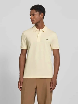 Koszulka polo o kroju slim fit z czystej bawełny Lacoste Beżowy melanż