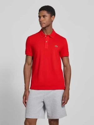 Koszulka polo o kroju slim fit z czystej bawełny Lacoste Czerwony