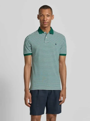 koszulka polo o kroju slim fit z czystej bawełny model 'YD MESH STRIPE POLO' Polo Ralph Lauren Zielony