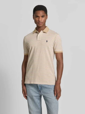 koszulka polo o kroju slim fit z czystej bawełny model 'YD MESH STRIPE POLO' Polo Ralph Lauren