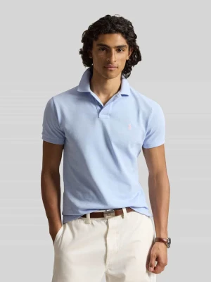 Koszulka polo o kroju slim fit z czystej bawełny Polo Ralph Lauren Jasnoniebieski