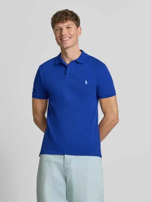 Koszulka polo o kroju slim fit z czystej bawełny Polo Ralph Lauren Oceaniczny