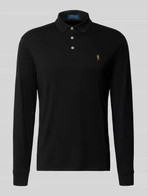 Koszulka polo o kroju slim fit z czystej bawełny Polo Ralph Lauren Czarny