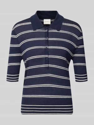 koszulka polo o kroju slim fit z czystej wełny Closed Granatowy