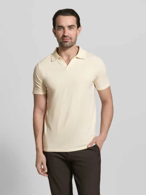 Koszulka polo o kroju slim fit z dekoltem w serek lindbergh