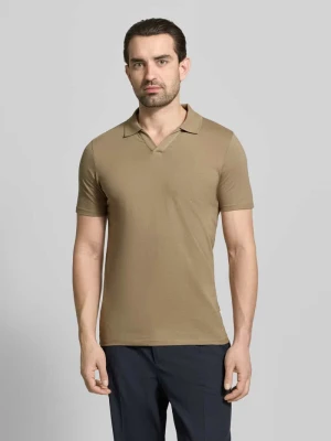 Koszulka polo o kroju slim fit z dekoltem w serek lindbergh