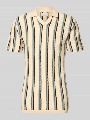 Koszulka polo o kroju slim fit z dekoltem w serek model 'AMOS' Blend