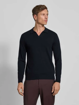 Koszulka polo o kroju slim fit z dekoltem w serek Profuomo