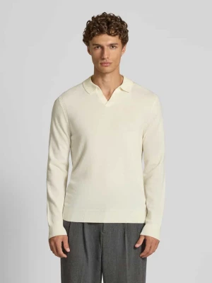 Koszulka polo o kroju slim fit z dekoltem w serek Profuomo