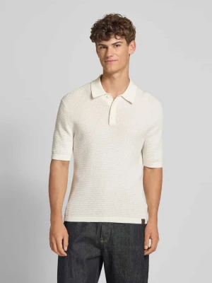 Koszulka polo o kroju slim fit z dzianiny Calvin Klein Jeans Złamany biały