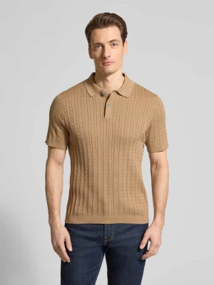 Koszulka polo o kroju slim fit z efektem dzianiny Christian Berg Men