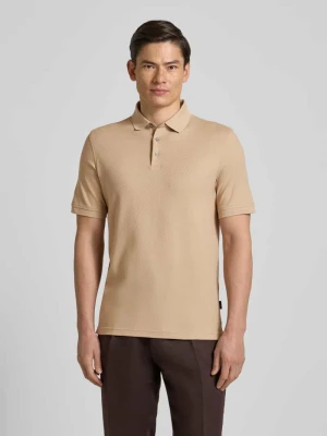 Koszulka polo o kroju slim fit z fakturowanym wzorem Bugatti Koniakowy