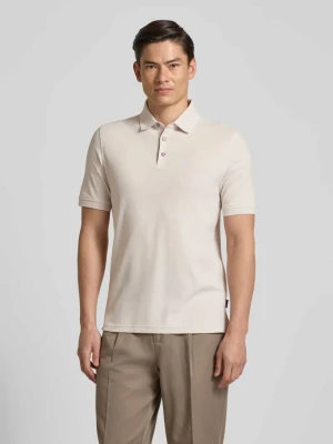 Koszulka polo o kroju slim fit z fakturowanym wzorem Bugatti Beżowy