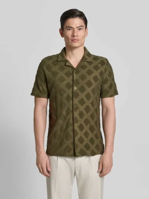 Koszulka polo o kroju slim fit z fakturowanym wzorem FYNCH-HATTON