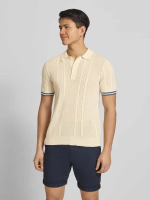 koszulka polo o kroju slim fit z fakturowanym wzorem i listwą guzikową Superdry