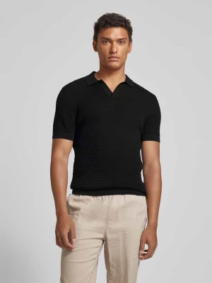 Koszulka polo o kroju slim fit z fakturowanym wzorem model ‘Braian’ drykorn