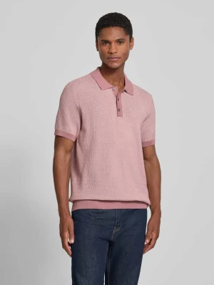 koszulka polo o kroju slim fit z fakturowanym wzorem model 'Brianoro' JOOP! Różowy