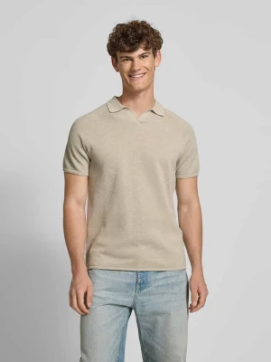 Koszulka polo o kroju slim fit z fakturowanym wzorem model ‘HILL KNIT’ jack & jones