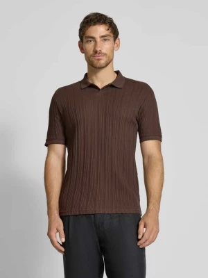 Koszulka polo o kroju slim fit z fakturowanym wzorem model ‘JADEN’ Selected Homme