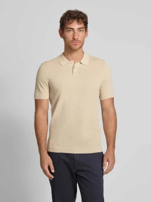 Koszulka polo o kroju slim fit z fakturowanym wzorem model ‘TRITON’ drykorn