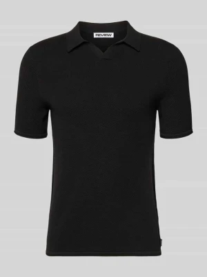 Koszulka polo o kroju slim fit z fakturowanym wzorem REVIEW