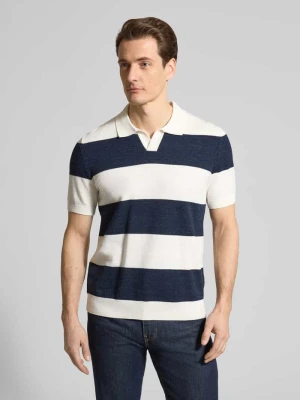 Koszulka polo o kroju slim fit z imitacji dzianiny z mieszanki bawełny OLYMP Level Five