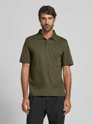 Koszulka polo o kroju slim fit z kieszenią na piersi maerz muenchen