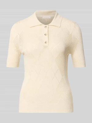 koszulka polo o kroju slim fit z listwą guzikową model 'MELODY' Guess Écru