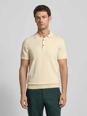 Koszulka polo o kroju regular fit z mieszanki lyocellu z dodatkiem jedwabiu Profuomo