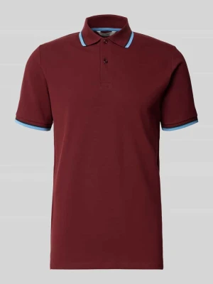 Koszulka polo o kroju slim fit z mieszanka bawełny model 'ATLAS' Selected Homme Bordowy