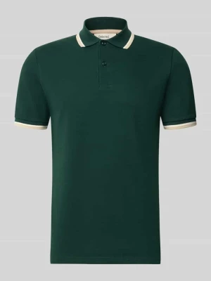 Koszulka polo o kroju slim fit z mieszanka bawełny model 'ATLAS' Selected Ciemnozielony