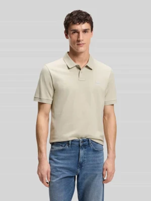 Koszulka polo o kroju slim fit z mieszanki bawełny model 'PASSENGER' Boss Piaskowy
