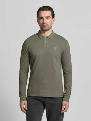 Koszulka polo o kroju slim fit z mieszanki bawełny model ‘PASSERBY’ Boss Orange