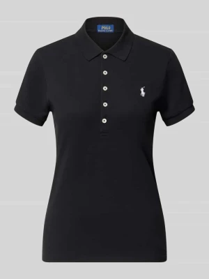Koszulka polo o kroju slim fit z mieszanki bawełny Polo Ralph Lauren Czarny