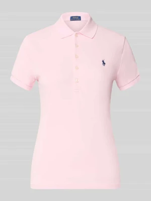Koszulka polo o kroju slim fit z mieszanki bawełny Polo Ralph Lauren Jasnoróżowy