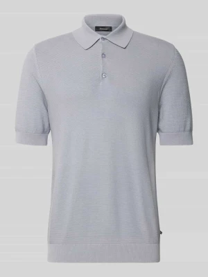 Koszulka polo o kroju slim fit z mieszanki bawełny w imitacji dzianiny Matinique Jasnoniebieski